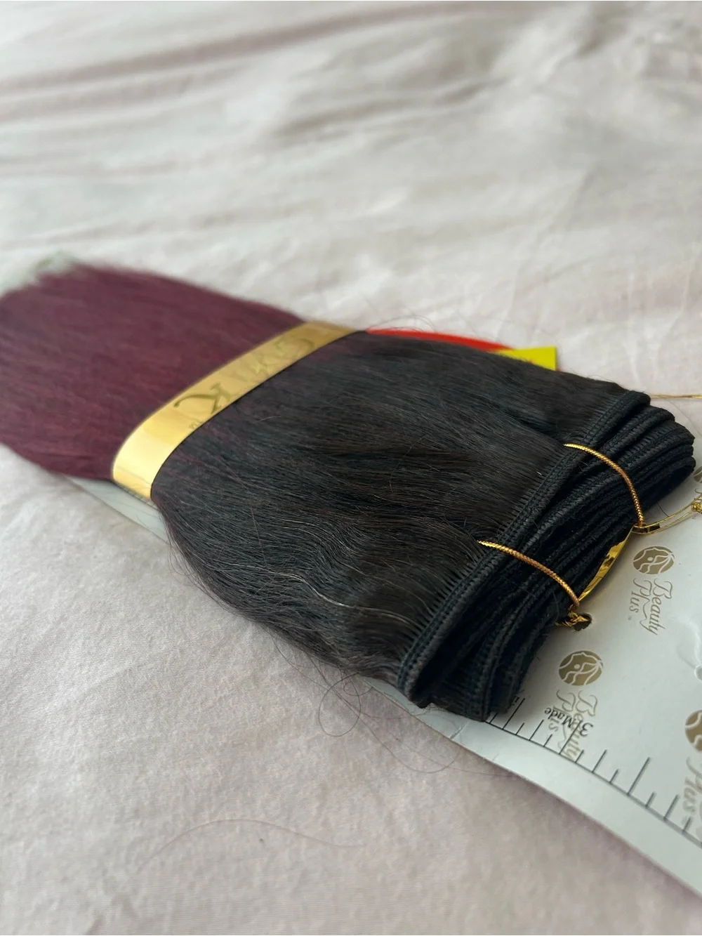 Mink Yaky Ombré Black Burgundy Human Hair 10 inch Extensions Color TT1B/Real Bur
